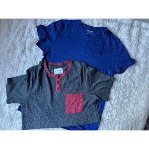 2 men's short sleeve shirts On the Byas pocket t and Express v neckline SMALL